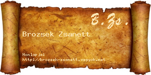 Brozsek Zsanett névjegykártya